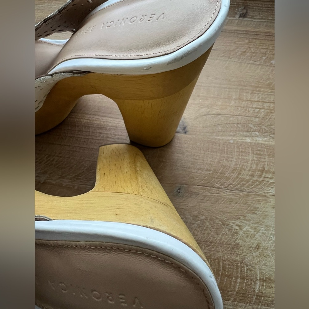 Veronica Beard Gaynor Platform Leather Sandals In White Size 8 New - Picture 12 of 13